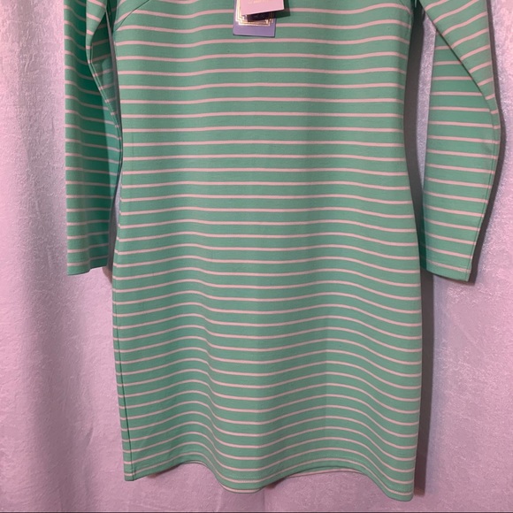 Sail to Sable Green Stripped Long Sleeve Shift Dress - Picture 3 of 7